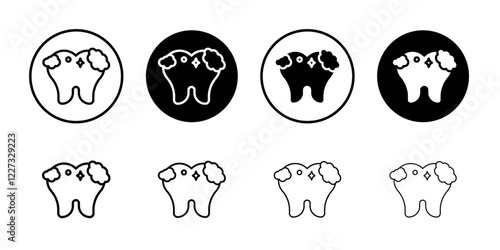 tooth cleaning icon linear logo isolated