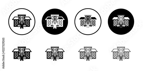 University, college degree icon linear logo isolated