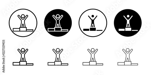 Victory icon linear logo isolated