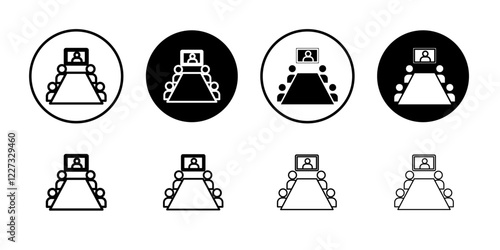 Video conference icon linear logo isolated