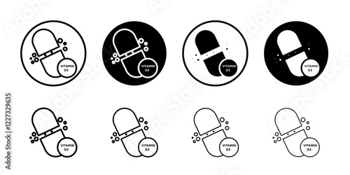 Vitamin D3 icon linear logo isolated