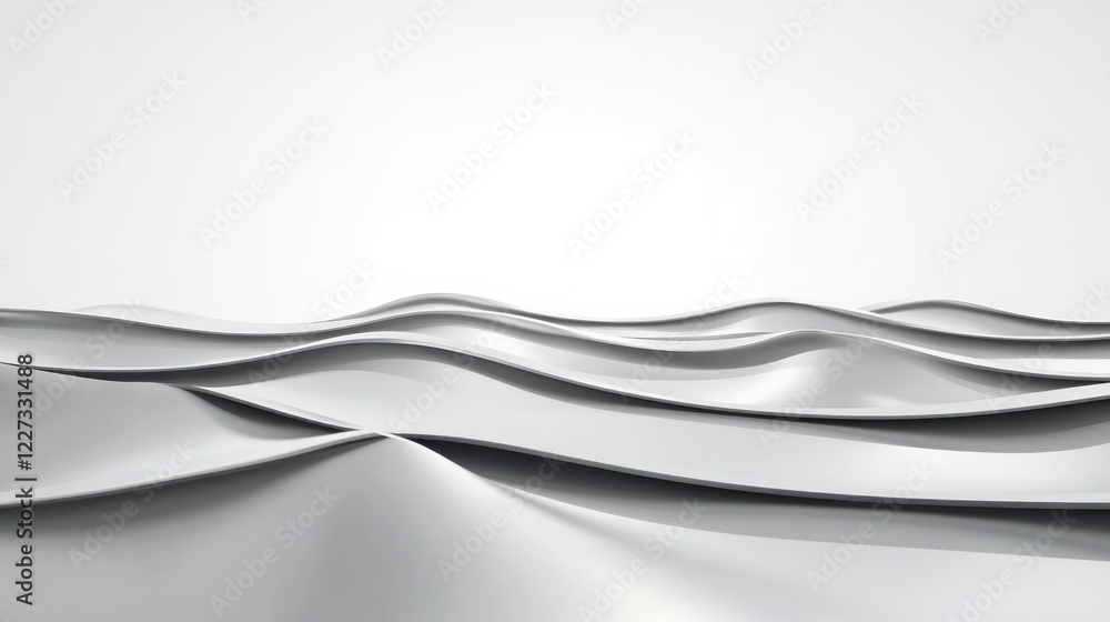 Obraz premium Abstract grayscale undulating waves, flowing fabric texture.
