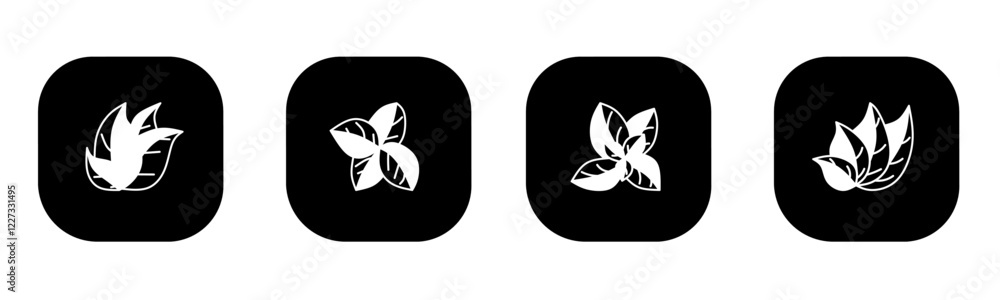 Leaves icon in flat. A leaves icon design. Stock vector. Leaves icon in flat. A leaves icon design. Stock vector.