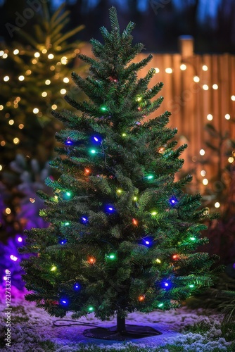 Small Christmas Tree Lit Up