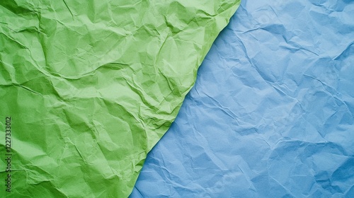 Wallpaper Mural Crumpled paper texture on a green and blue background creating an abstract design Torontodigital.ca