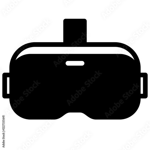 virtual reality headset icon in semi solid style on white background