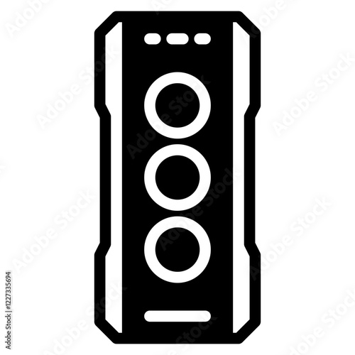 gaming computer icon in semi solid style on white background