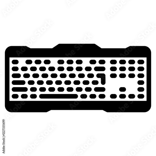 gaming keyboard icon in semi solid style on white background