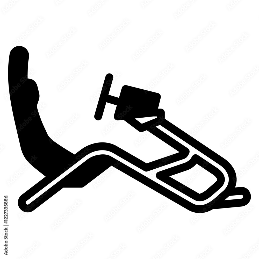 racing simulator icon in semi solid style on white background racing simulator icon in semi solid style on white background
