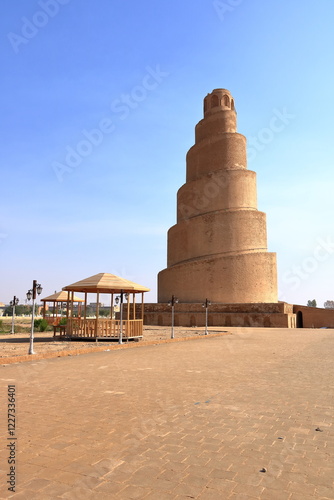top of the spiral minaret, Great Mosque Malwiya, Samarra, Iraq