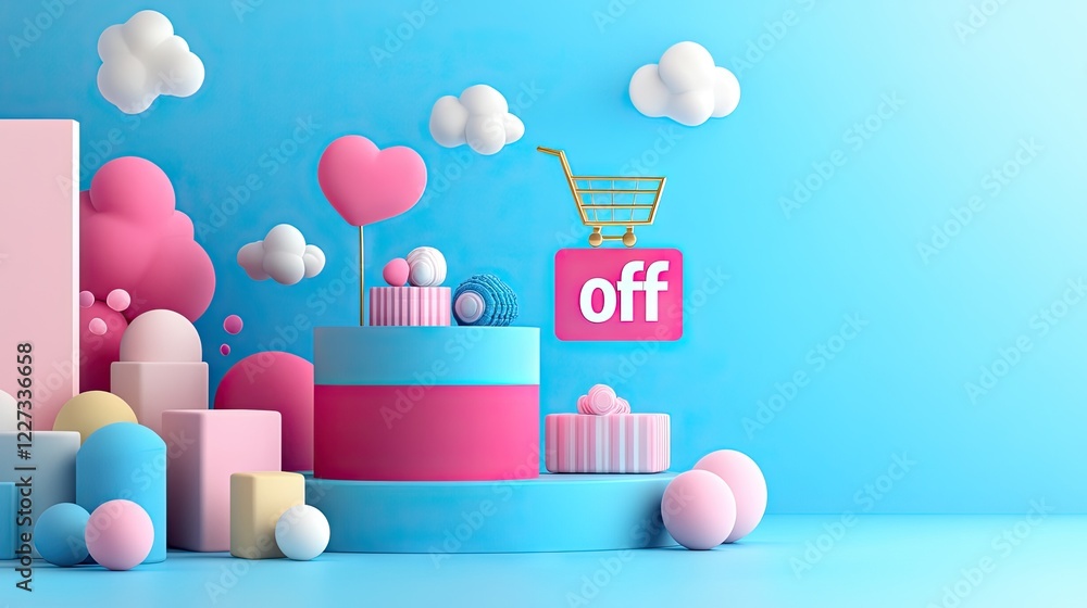 A modern mobile shopping app interface with a bold off discount popup A modern mobile shopping app interface with a bold off discount popup
