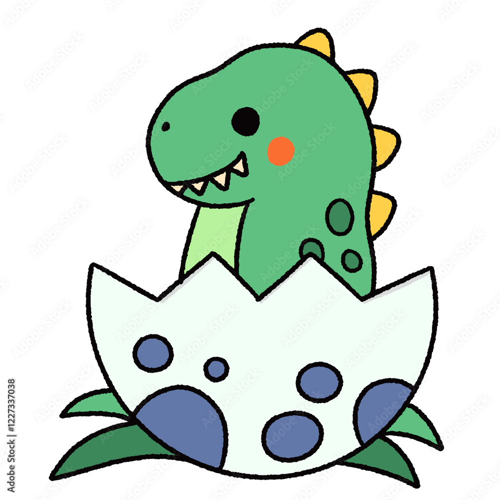 Obraz premium Collection of cute cartoon dinosaurs 