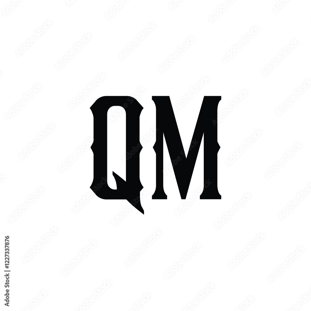 QM monogram logo design letter text name symbol monochrome logotype alphabet character simple logo QM monogram logo design letter text name symbol monochrome logotype alphabet character simple logo