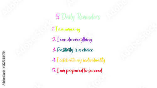 daily reminders colorful lettering positivity motivation