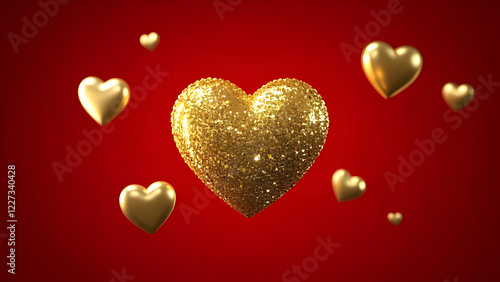 golden hearts background
