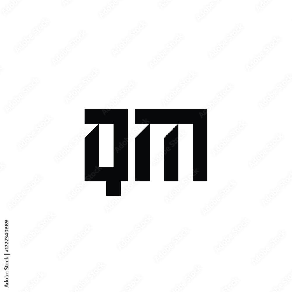 QM monogram logo design letter text name symbol monochrome logotype alphabet character simple logo QM monogram logo design letter text name symbol monochrome logotype alphabet character simple logo