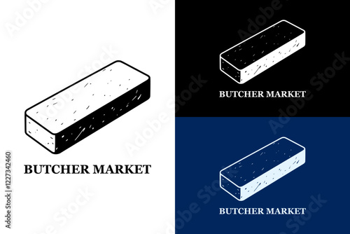 illustration of butcher's sharpening stone, vector, distressed, organic food market, supermarket, super store, slaughterhouse, butcher market logo, meat shop, butcher shop, abstract, logo