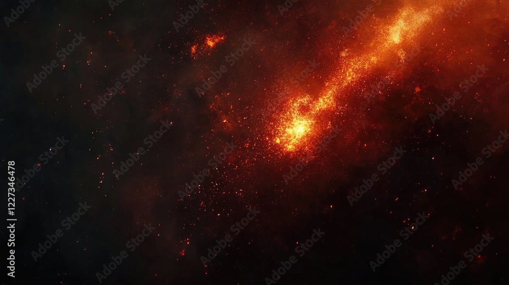 Naklejka premium Black Galaxy Orange Background