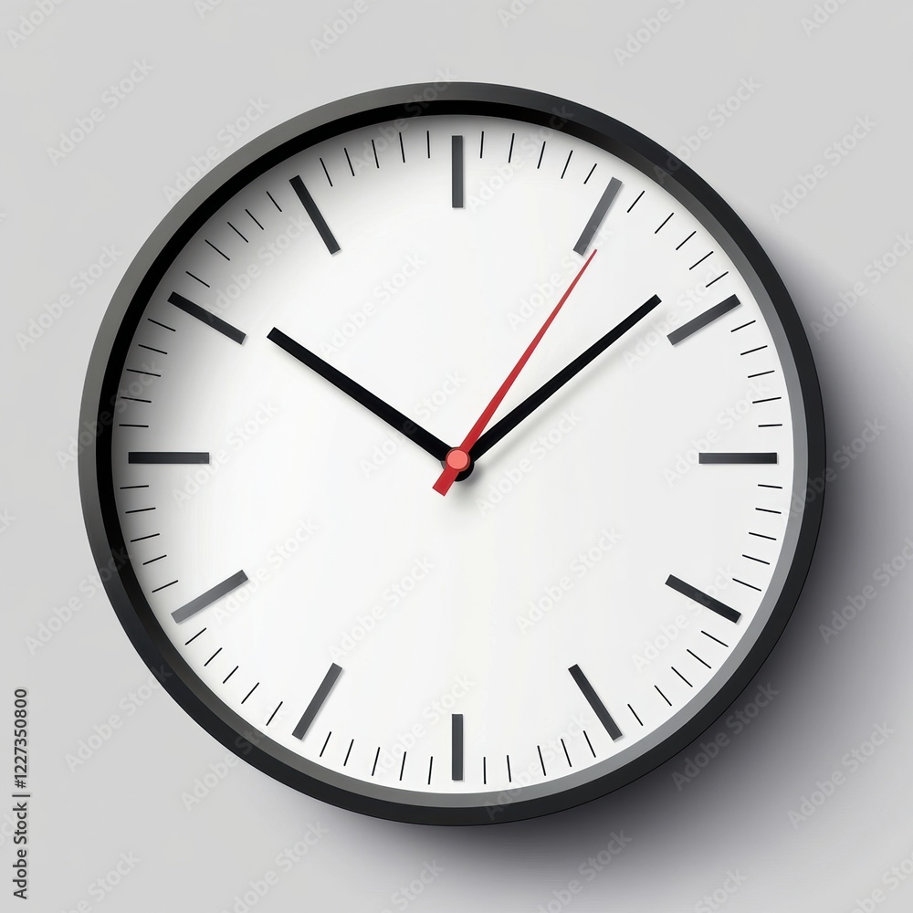 Modern wall clock showing the time at 315 with a minimalistic design on a light gray background. Generative AI Modern wall clock showing the time at 315 with a minimalistic design on a light gray background. Generative AI