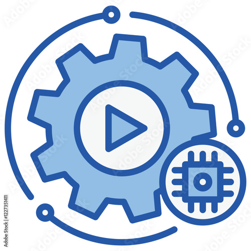 Automation Blue White Icon