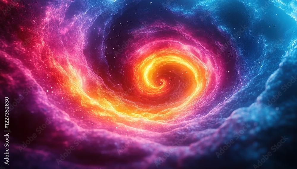 Cosmic swirl of colorful nebula gas, stars in background, space exploration visual Cosmic swirl of colorful nebula gas, stars in background, space exploration visual