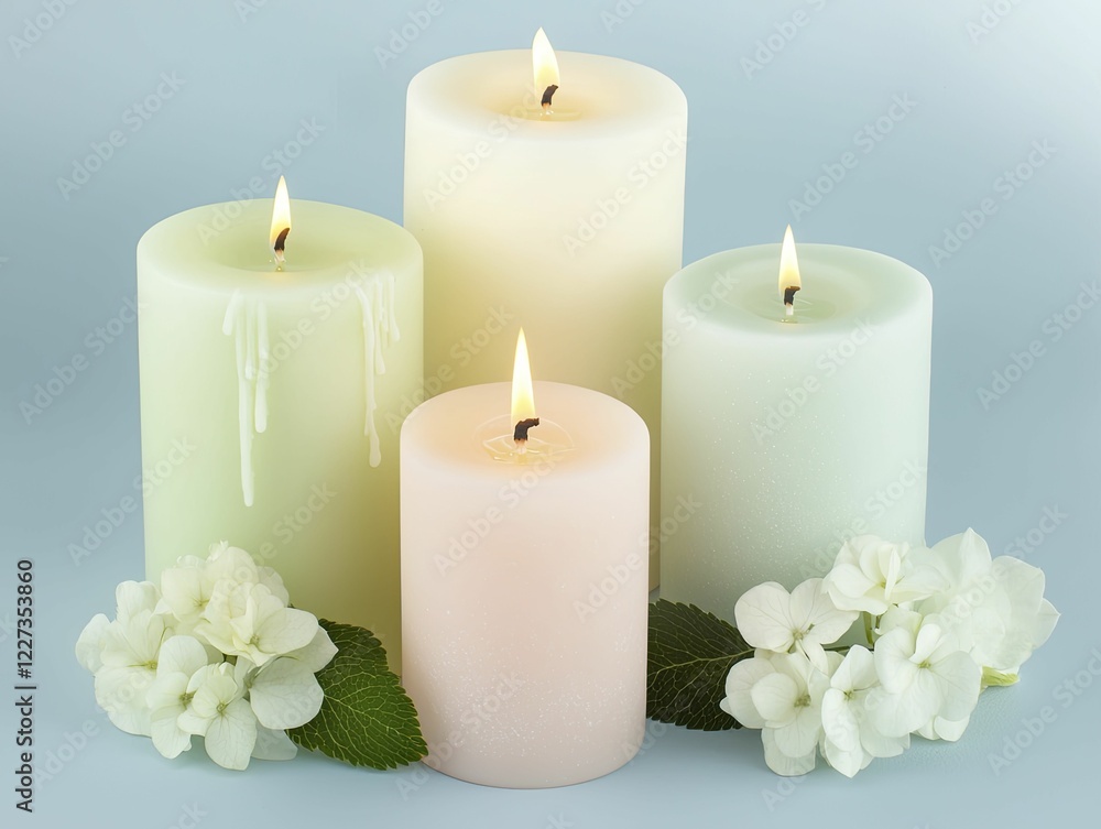 Artistic display of melting candle drips paired with floral elements, merging organic forms and hues to evoke a tranquil, welcoming space. Artistic display of melting candle drips paired with floral elements, merging organic forms and hues to evoke a tranquil, welcoming space.