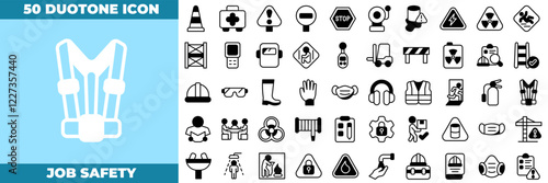 Job Safety Duotone Editable Icons set