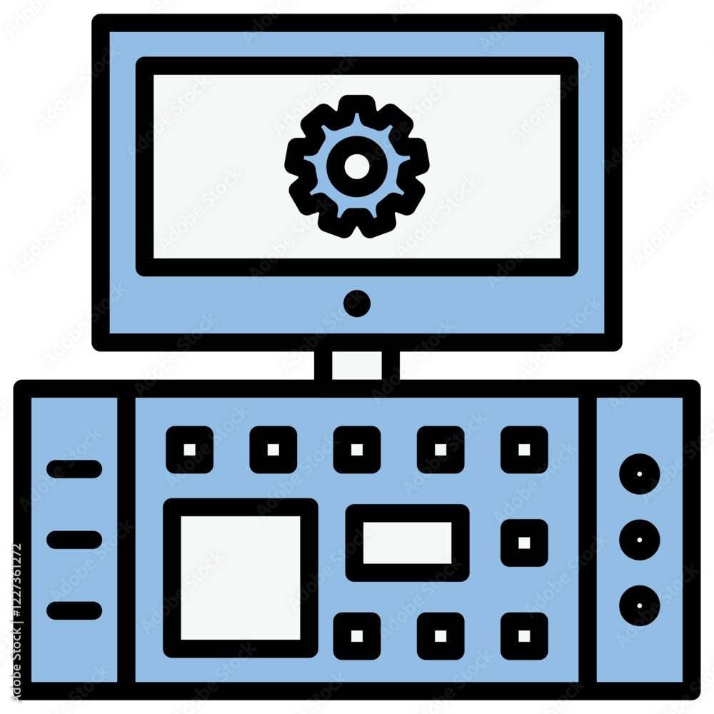 Control System Blue Black Icon Control System Blue Black Icon