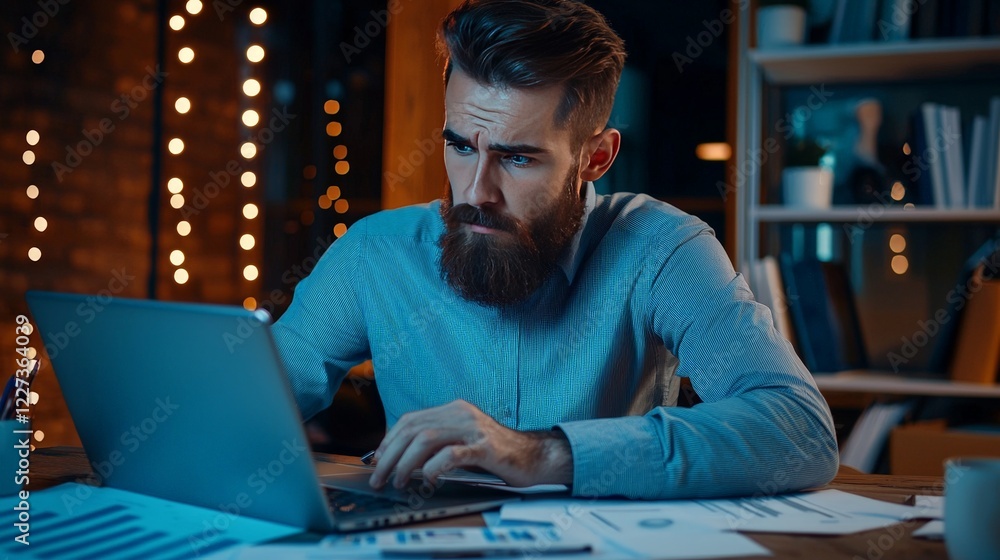 Detail-Oriented Financial Consultant Reviewing Data on Laptop Detail-Oriented Financial Consultant Reviewing Data on Laptop