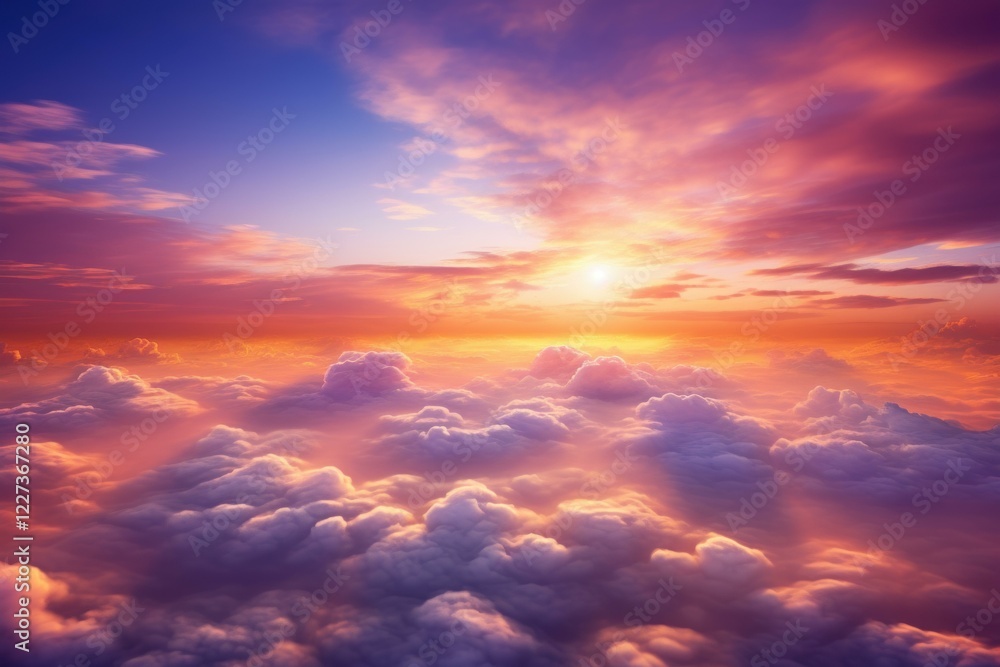 custom made wallpaper toronto digitalBreathtaking aerial view of a vibrant sunset casting a warm glow over a vast expanse of fluffy clouds