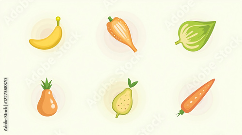 Healthy Organic Food Icons Vector Pack