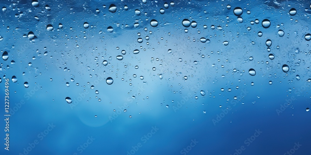 A blue background with many drops of water , background. A blue background with many drops of water , background.