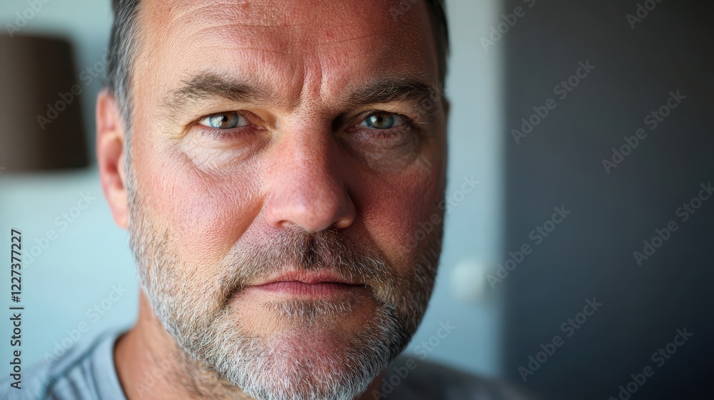 Serious Man with Piercing Eyes and Medium Beard Serious Man with Piercing Eyes and Medium Beard
