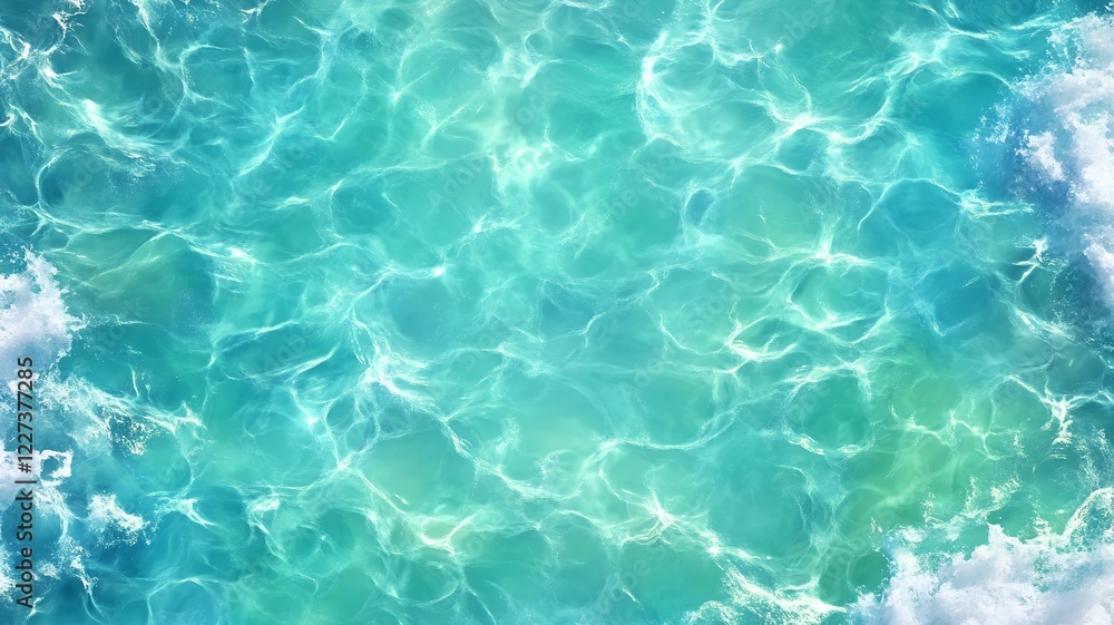 Turquoise Ocean Waves, Texture, Dynamic, Tranquility. Turquoise Ocean Waves, Texture, Dynamic, Tranquility.