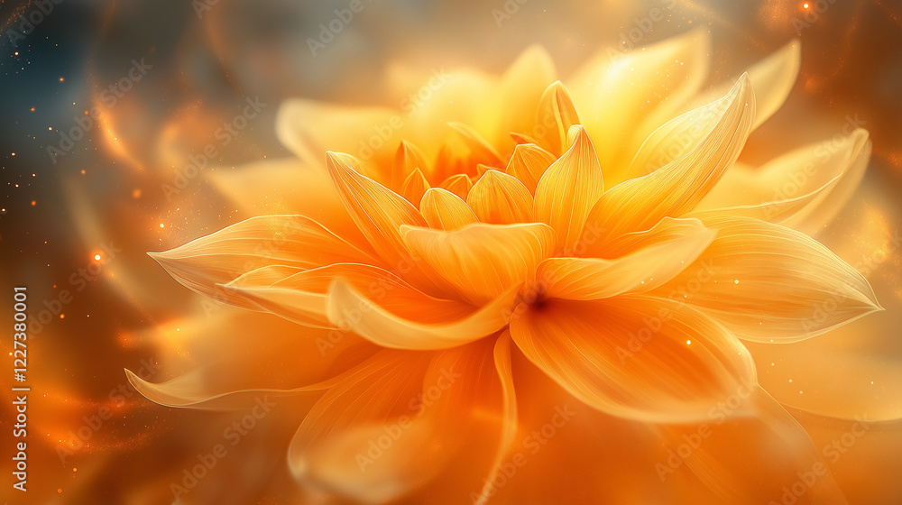 Glowing Lotus Blossom with Dewdrops in a Mystical Glow Glowing Lotus Blossom with Dewdrops in a Mystical Glow