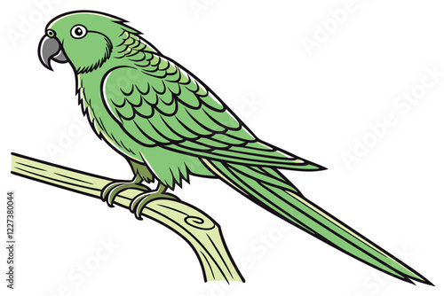 green parrot on a branch