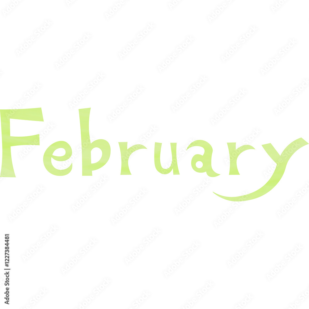 Illustration of an image of an icon of the letter February in a beautiful watercolor pattern. Illustration of an image of an icon of the letter February in a beautiful watercolor pattern.