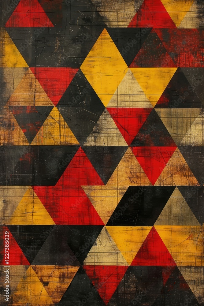 Geometric pattern in warm colors creates an elegant modern overlay design