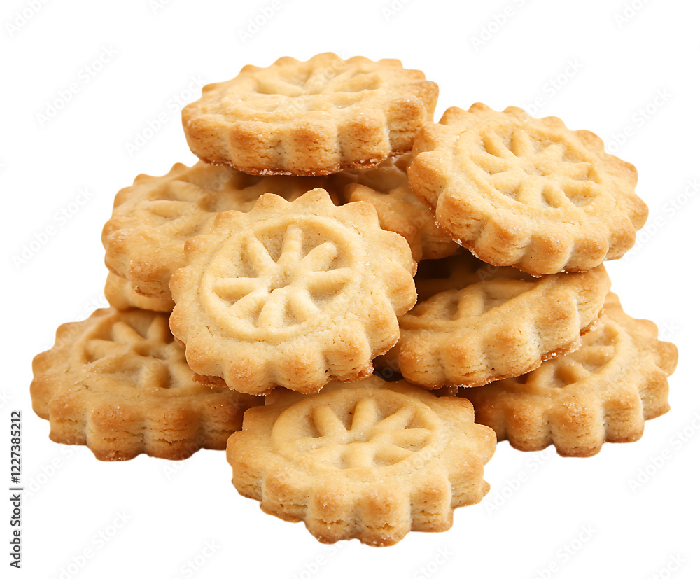 A stack of homemade shortbread cookies.