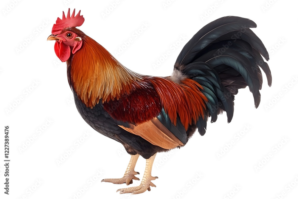 Vibrant rooster isolated on black background Vibrant rooster isolated on black background