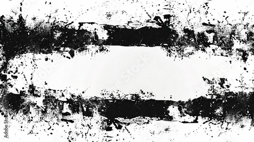 Wallpaper Mural Seamless looping grunge frame of black ink splatters and drips on white. Ideal for text overlays, transitions, or adding a distressed, edgy look to your project. Torontodigital.ca