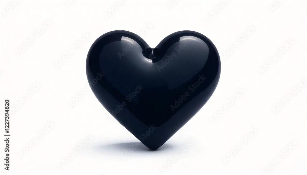 Black Heart: A bold, glossy black heart, rendered in a 3D style, evokes a sense of mystery, strength, and perhaps even a touch of melancholy. The simple composition invites interpretation. Black Heart: A bold, glossy black heart, rendered in a 3D style, evokes a sense of mystery, strength, and perhaps even a touch of melancholy. The simple composition invites interpretation.