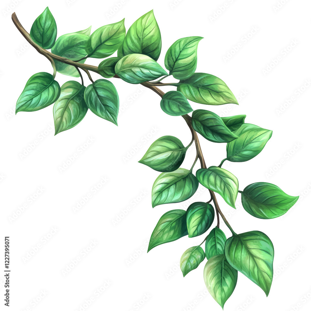 Fototapeta premium Green leaves on transparent background