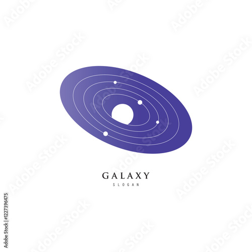 galaxy planet logo icon symbol for astronomy logo design