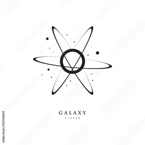 galaxy planet logo icon symbol for astronomy logo design