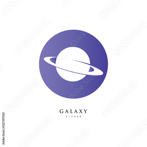 galaxy planet logo icon symbol for astronomy logo design