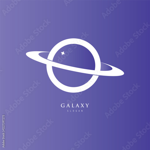 galaxy planet logo icon symbol for astronomy logo design