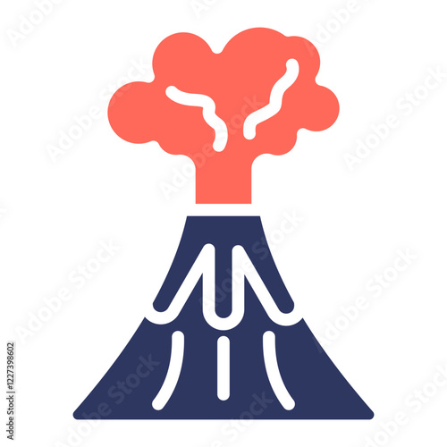 Volcanic Eruption glyph color icon