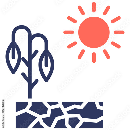 Drought glyph color icon