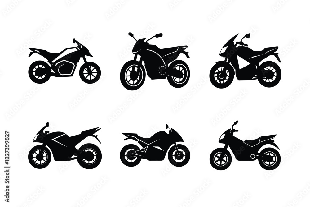 Naklejka premium Electric bike silhouette on white isolated background